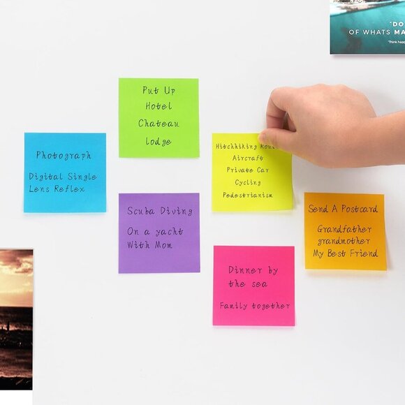 Pop Up Sticky Notes 3x3 inch Bright Colors Self-Stick Pads 12 Pack 1200 Sheets - Picture 7 of 8